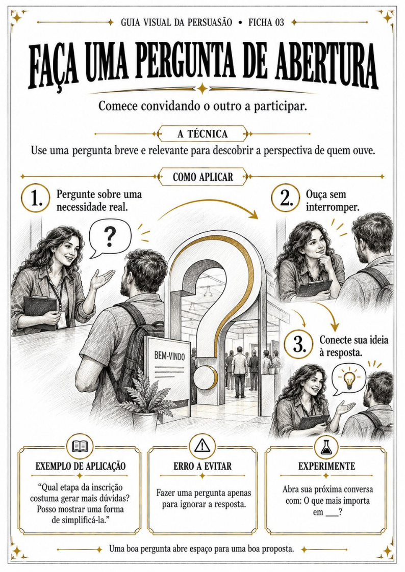 Faça uma pergunta de abertura